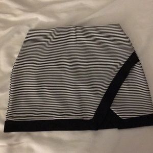 Agaci black white striped mini skirt